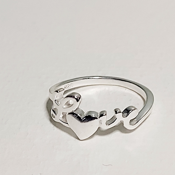 "LOVE" 925 STERLING SILVER RING BRAND NEW US 5 - Picture 2 of 7